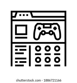 internet gaming line icon vector. internet gaming sign. isolated contour symbol black illustration