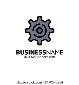 Internet, Gear, Setting Business Logo Template. Flat Color. Vector Icon Template background