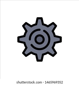 Internet, Gear, Setting  Flat Color Icon. Vector icon banner Template. Vector Icon Template background