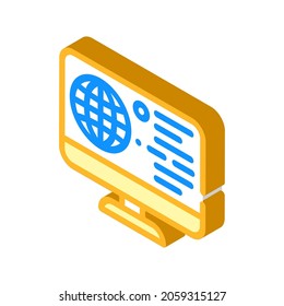 internet global network isometric icon vector. internet global network sign. isolated symbol illustration