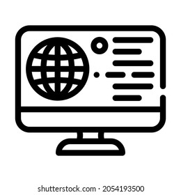 internet global network line icon vector. internet global network sign. isolated contour symbol black illustration