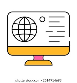 internet global network line icon vector. internet global network sign. isolated symbol illustration