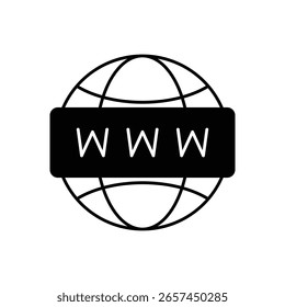 Ícone de Preenchimento da Internet na World Wide Web