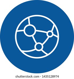 Internet Globe Data Routing Outline Icon