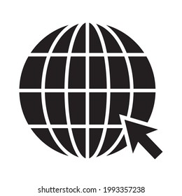 internet - globe icon design template vector on a white background