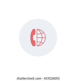 Internet Globe icon with phone.