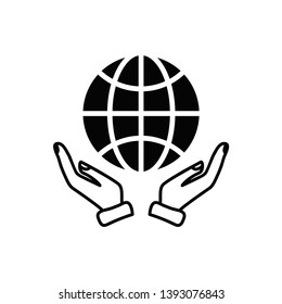 internet globe icon trendy flat design