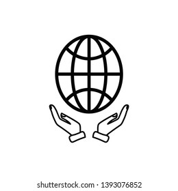internet globe icon trendy flat design