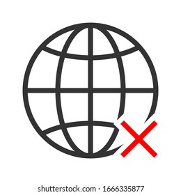 Internet. Ilustración de diseño vectorial de icono de globo EPS 10