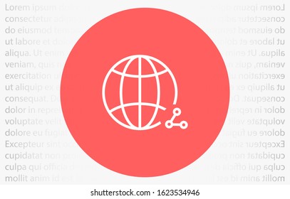 Internet Globe line and arrow "Go to web" - website icon. line Internet  Globe icon and arrow that Internet clicks on it.  line Black pictogram isolated on white line Internet  background.