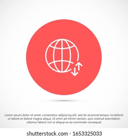 Internet Globe Linie und Pfeil "Go to web" - Website-Symbol. Zeile Internet Globe Symbol und Pfeil, dass Internet klickt auf sie. Linie Schwarzes Piktogramm einzeln auf weißem Internethintergrund.