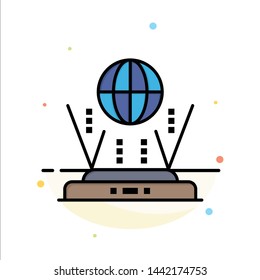 Internet, Globe, Router, Connect Abstract Flat Color Icon Template