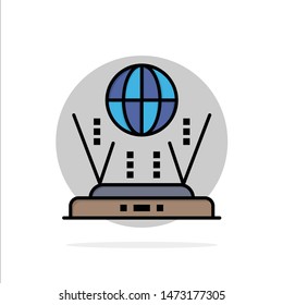 Internet, Globe, Router, Connect Abstract Circle Background Flat color Icon