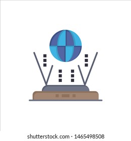Internet, Globe, Router, Connect  Flat Color Icon. Vector icon banner Template. Vector Icon Template background