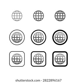 Internet Globe Symbol Icon Collection Vector Design
