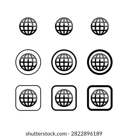 Internet Globe Symbol Icon Collection Vector Design