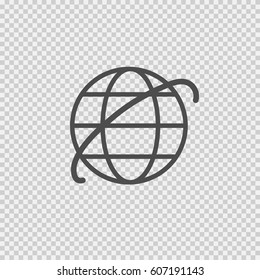 Internet globe vector icon eps 10. Web symbol on transparent background.