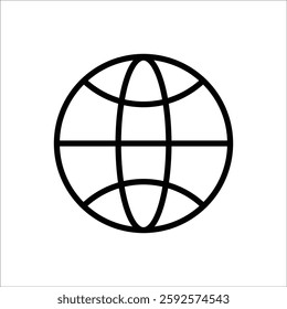 internet globe vector icon line sign