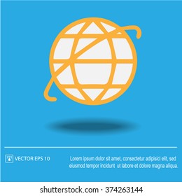 Internet globe vector icon. Web symbol.
