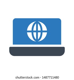 internet glyph colour vector icon