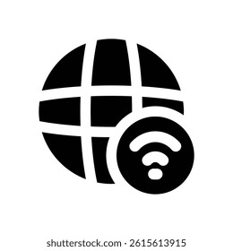 internet glyph icon. Strong and solid vector icon for websites, mobile interfaces, presentations, and visual branding. High quality and easy to edit.