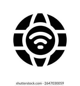 internet glyph icon. Strong and solid vector icon for websites, mobile interfaces, presentations, and visual branding. High quality and easy to edit.