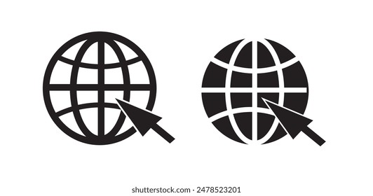 Internet. Ir al ícono de símbolo de Sitio web. Ilustración vectorial.