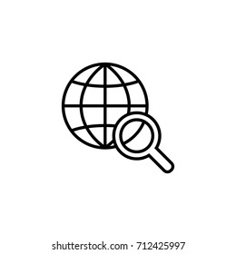 internet gobal searching line icon black