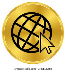 Internet - gold vector icon