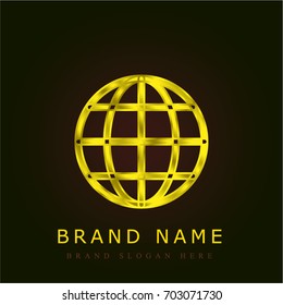 Internet golden metallic logo