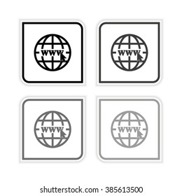 Internet  - grayscale vector icon