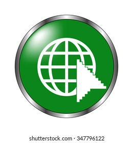 Internet  - green vector icon