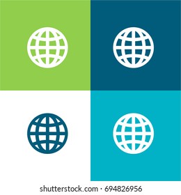 Internet Grid green and blue material color minimal icon or logo design