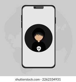 Internet hacker attack and personal information security concept. attention sign on Stock Illustration