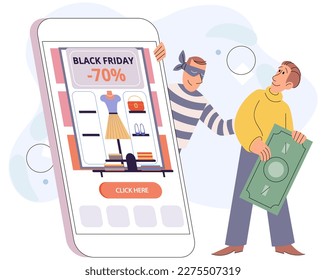 Internet hacker stealing money cybercrime from smartphone payment app. Woman panic after money stolen via mobile app. Credit card online payment scam concept. Cyber crime hacker attack internet fraud