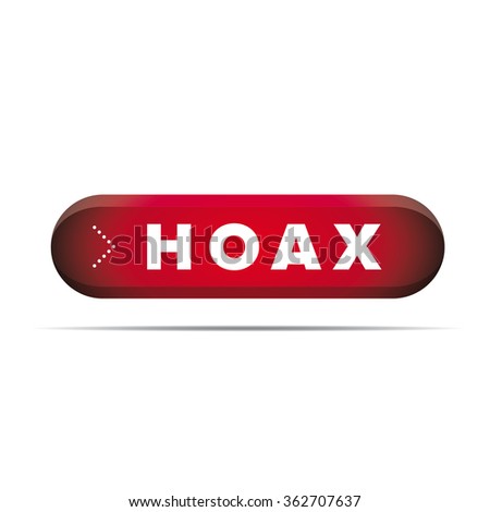 Internet Hoax warning button vector