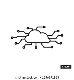 Internet Hosting Icon, Cloud Hosting Sign/symbol Vector