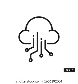 Internet Hosting Icon, Cloud Hosting Sign/symbol Vector