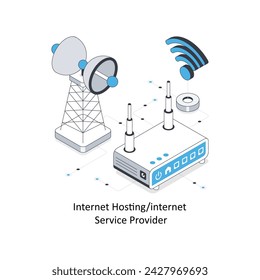 Internet Hosting Internet Service Provider isometric stock illustration. EPS File stock illustration