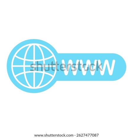 Internet http address icon, world wide web, simple flat style, illustration, logo sign symbol pictogram template, for ui or ux isolated on white for mobile app, editable