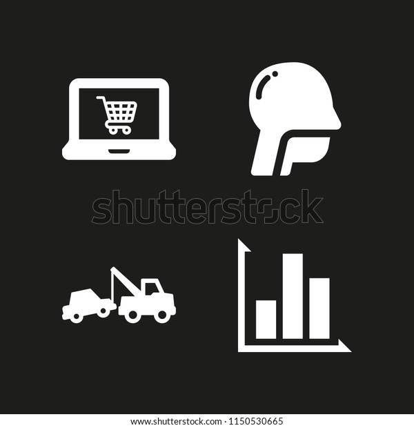 internet icon. 4\
internet set with graph, breakdown, laptop and medicine vector\
icons for web and mobile\
app