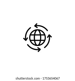 Internet Icon in black line style icon, style isolated on white background