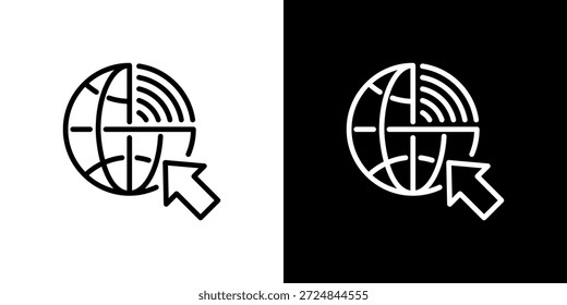 Icono de Internet en blanco y negro