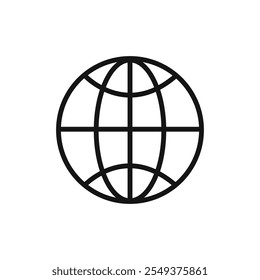 Internet icon black and white vector outline sign