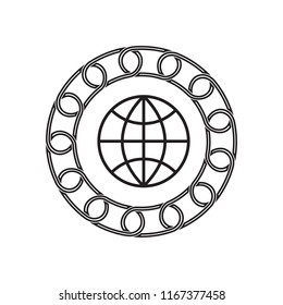 internet icon with blockchain concept. future technology. vector design.