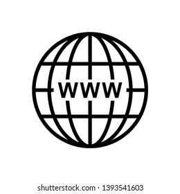 Internet icon, Click to go to website or internet line art icon for apps