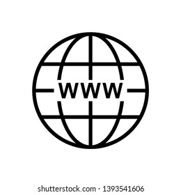 Internet icon, Click to go to website or internet line art icon for apps