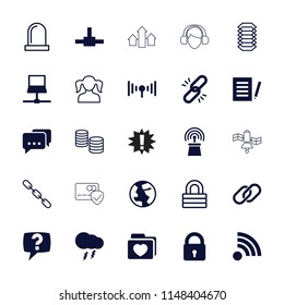 Internet icon. collection of 25 internet filled and outline icons such as lock, document, chain, folder with heart. editable internet icons for web and mobile.