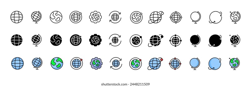 Colección de iconos de Internet. Lineal, silueta y estilo plano. Iconos vectoriales