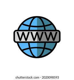 internet icon of color style design vector template